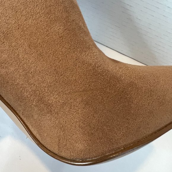 Aldo Women's Tuxedo Suede Pointed Toe Ankle Boots Tan Size 5 - Picture 7 of 11